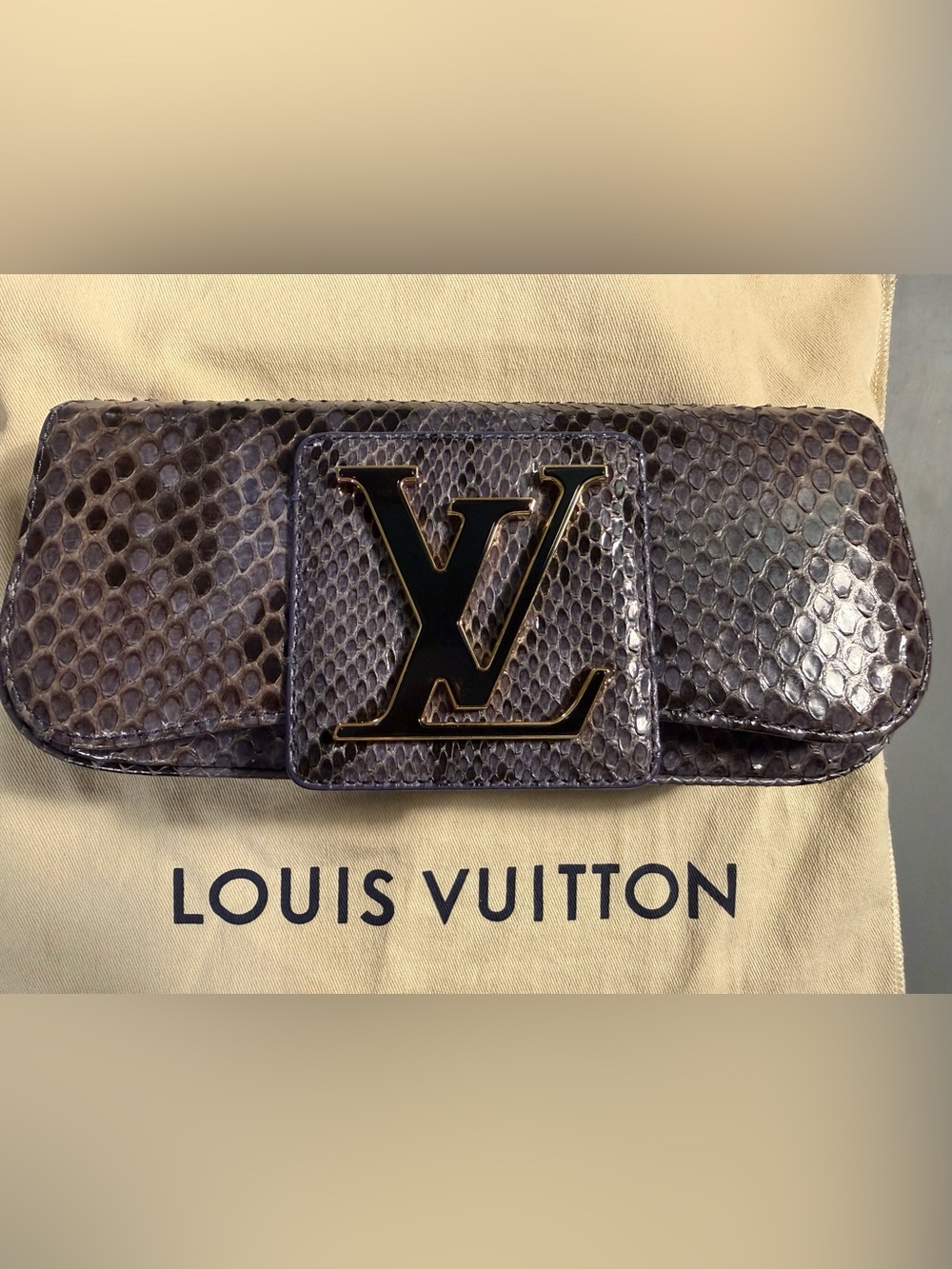 Louis Vuitton Sobe Clutch in python